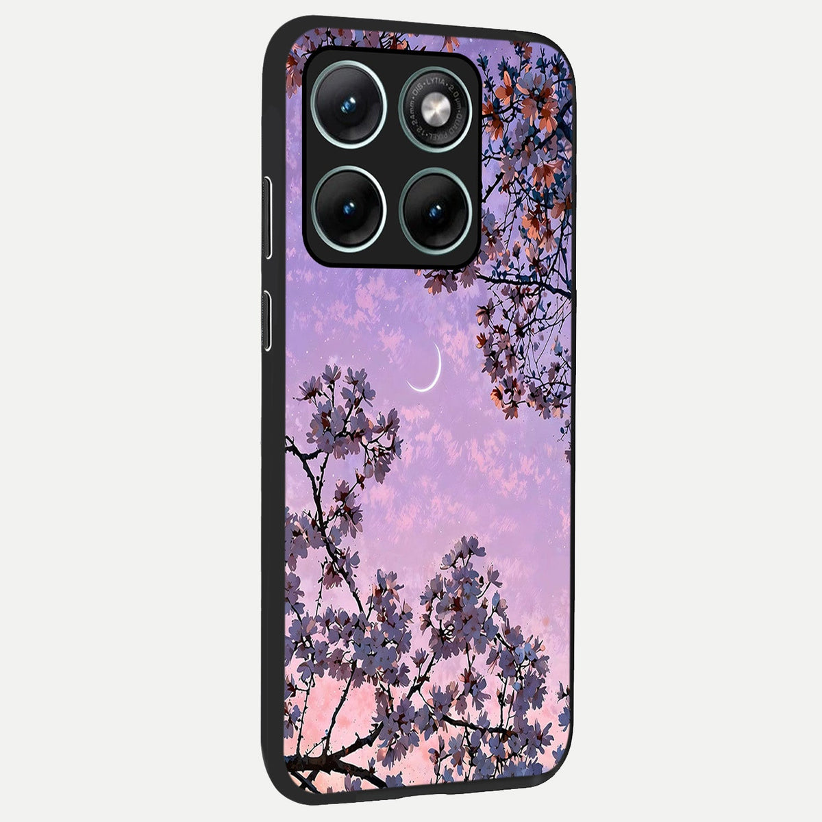 Purple Serenity Moon back cover For Moto Edge 70 Fusion slim fit glass case with vibrant aesthetic design