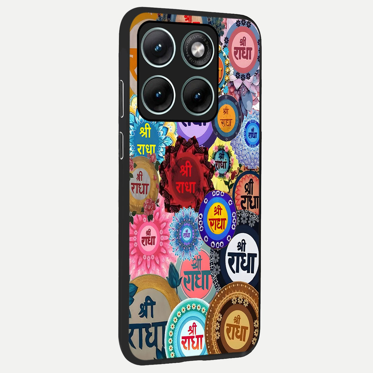 Radha Divine Bloom back cover For Moto Edge 70 Fusion slim fit glass case with vibrant aesthetic design
