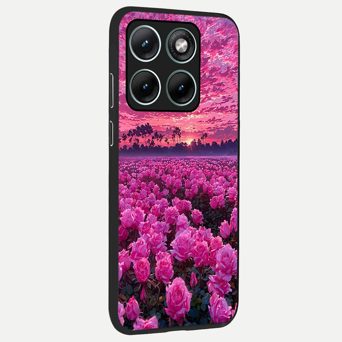 Rose Sunset Valley back cover For Moto Edge 70 Fusion slim fit glass case with vibrant aesthetic design