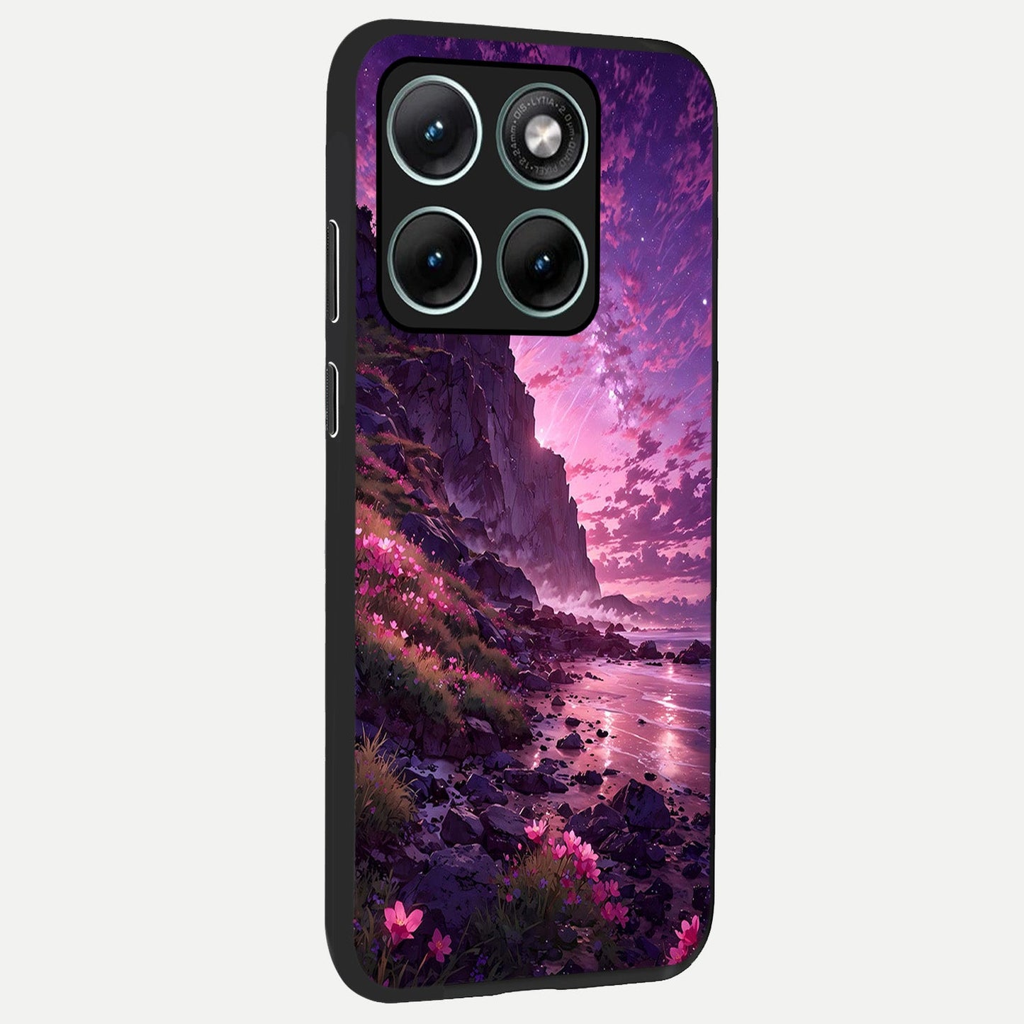 Twilight Blossom Coast back cover For Moto Edge 70 Fusion slim fit glass case with vibrant aesthetic design