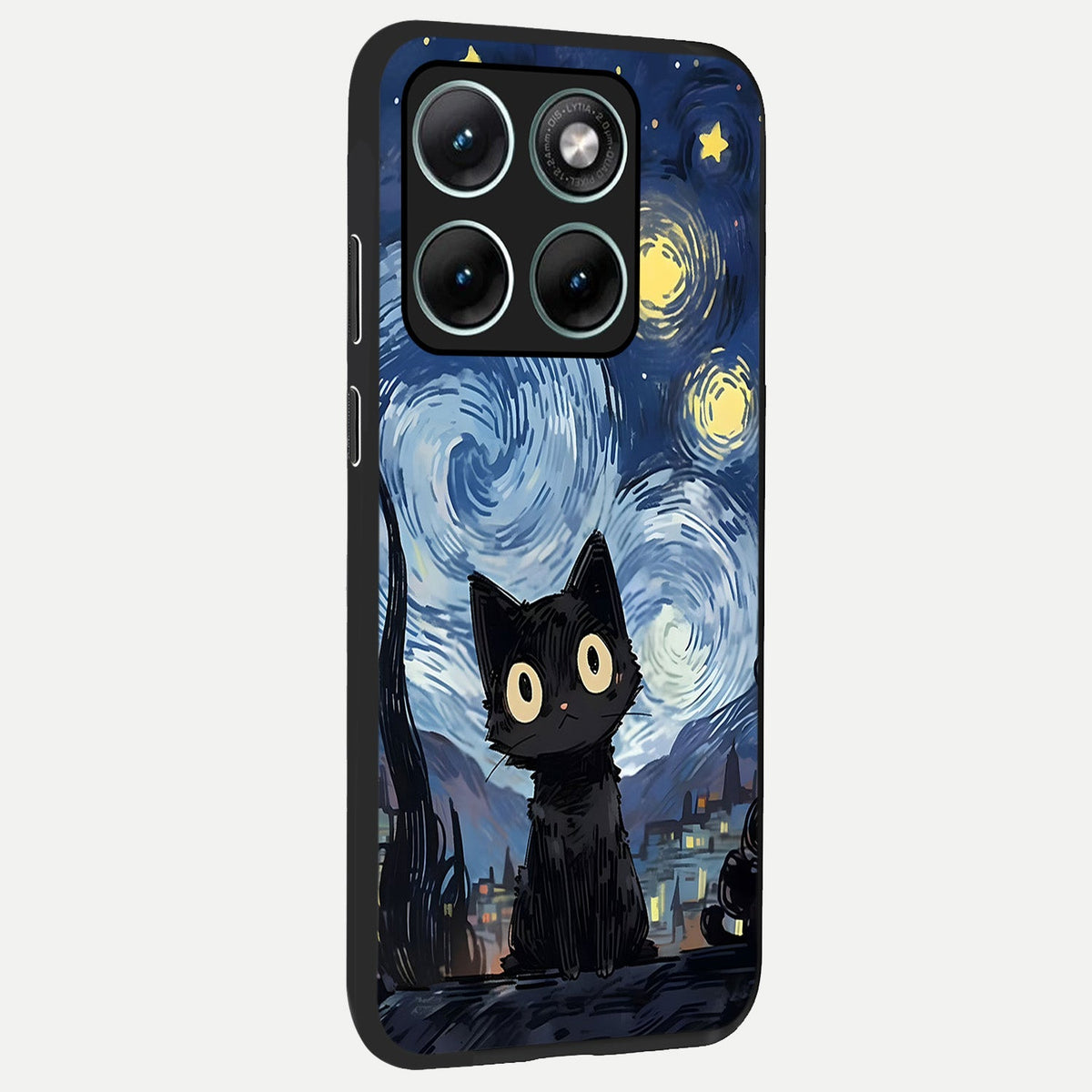 Van Gogh Cat back cover For Moto Edge 70 Fusion slim fit glass case with vibrant aesthetic design