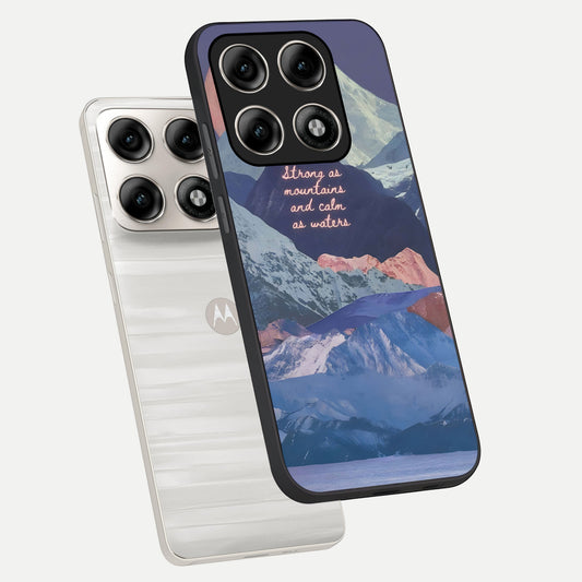 Celestial Mountain Calm phone case For Moto Edge 70 Pro showing premium glass back cover with detailed artwork