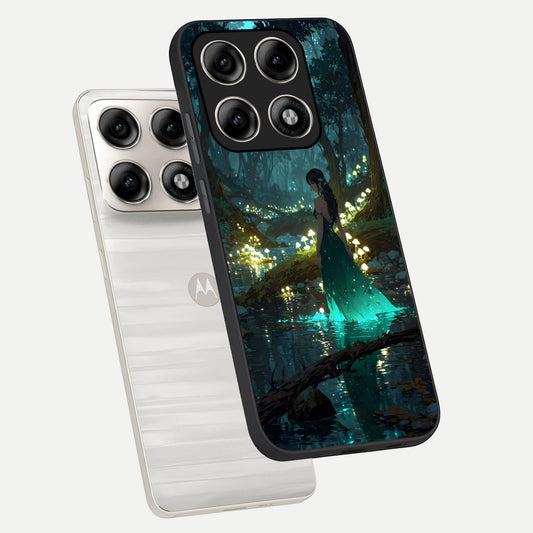 Enchanted Forest Glow phone case For Moto Edge 70 Pro showing premium glass back cover with detailed artwork