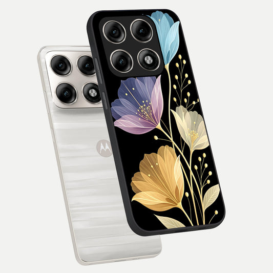Flower Bloom Glow phone case For Moto Edge 70 Pro showing premium glass back cover with detailed artwork
