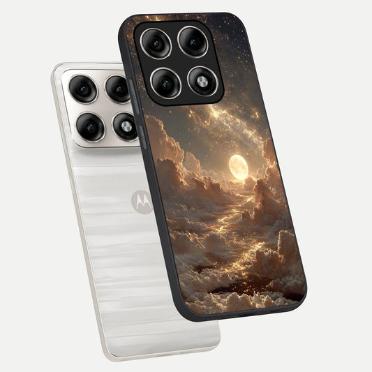 Golden Sky Dream phone case For Moto Edge 70 Pro showing premium glass back cover with detailed artwork