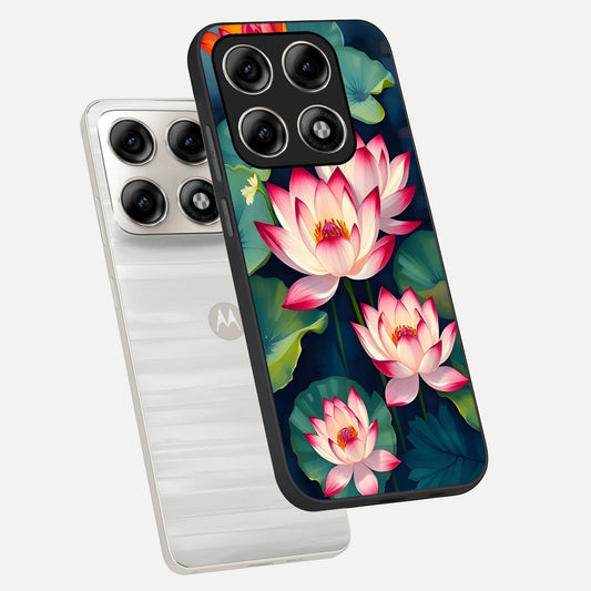 Lotus Dream Serenity phone case For Moto Edge 70 Pro showing premium glass back cover with detailed artwork