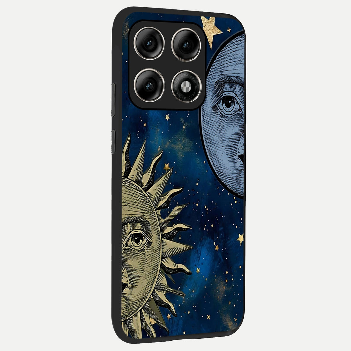 Celestial Moon With Sun back cover For Moto Edge 70 Pro slim fit glass case with vibrant aesthetic design