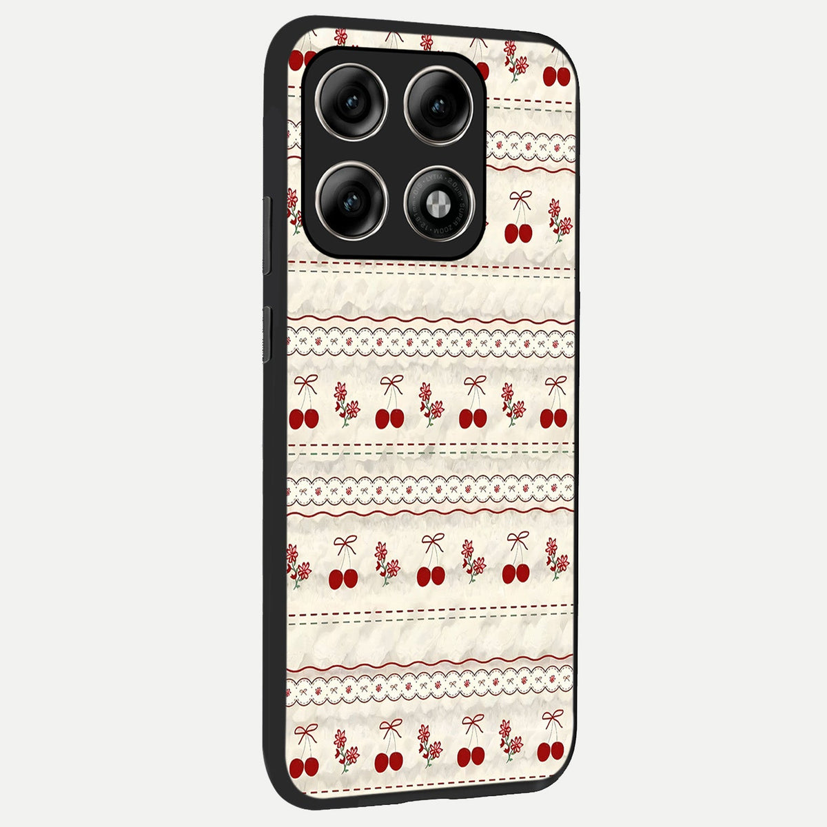 Cherry Bloom Charm back cover For Moto Edge 70 Pro slim fit glass case with vibrant aesthetic design