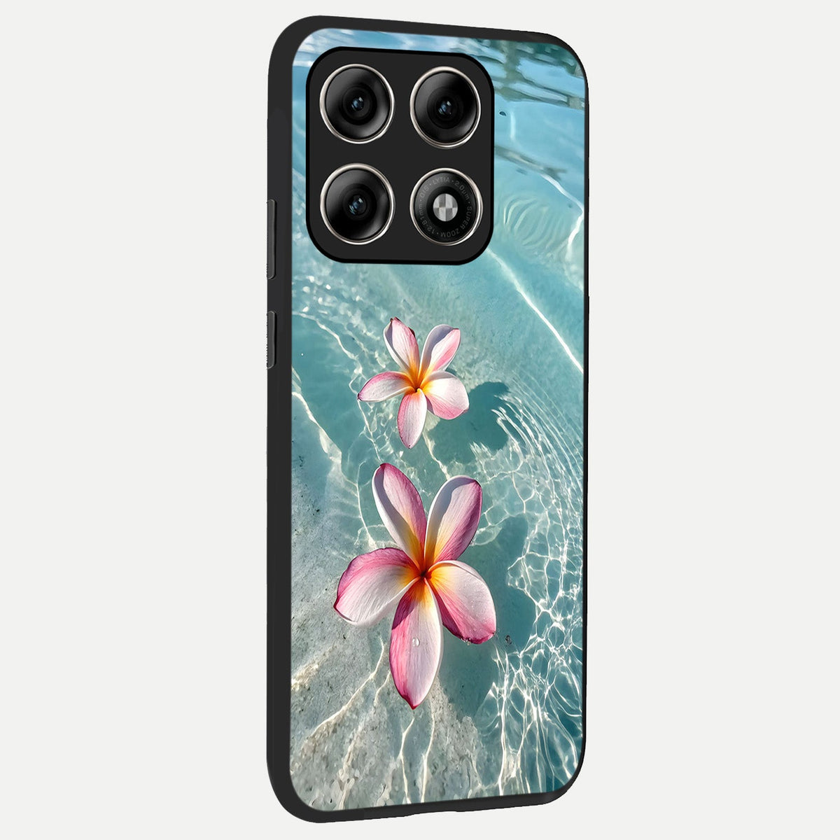 Floating Bloom Bliss back cover For Moto Edge 70 Pro slim fit glass case with vibrant aesthetic design