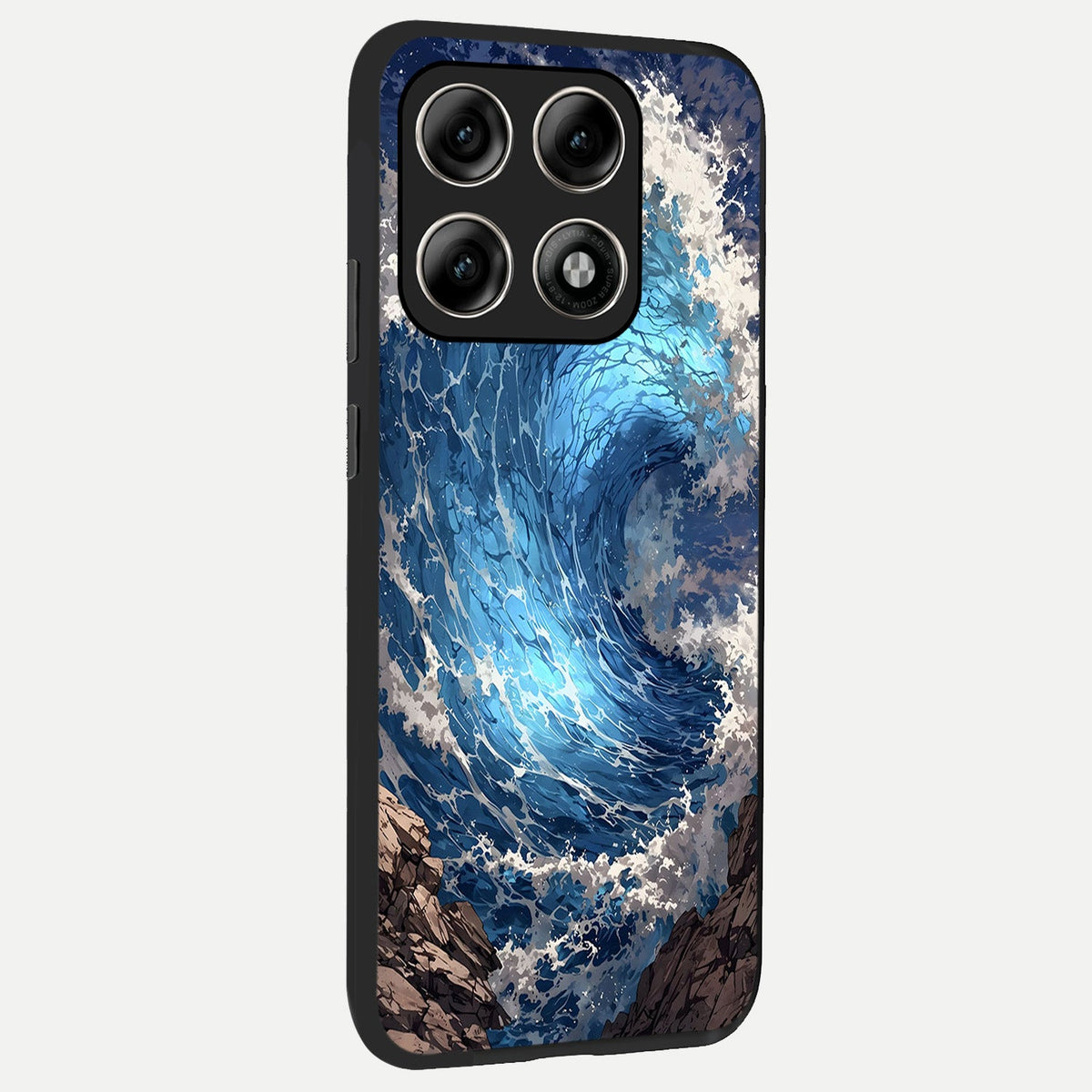 Giant Ocean Wave back cover For Moto Edge 70 Pro slim fit glass case with vibrant aesthetic design