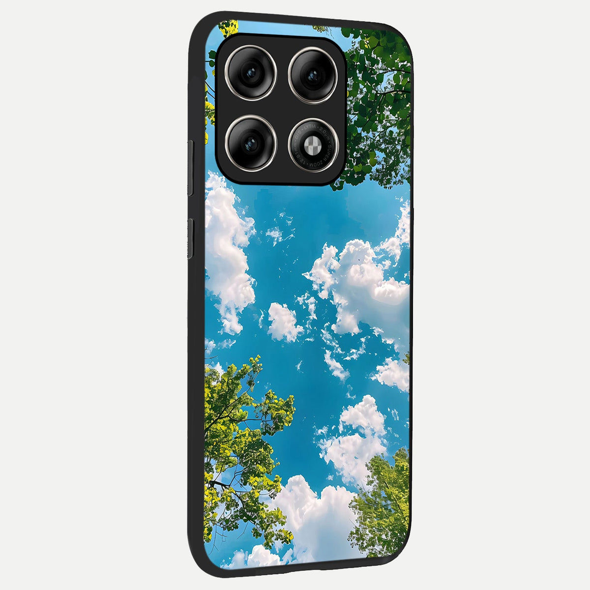 Green Moon Energy back cover For Moto Edge 70 Pro slim fit glass case with vibrant aesthetic design