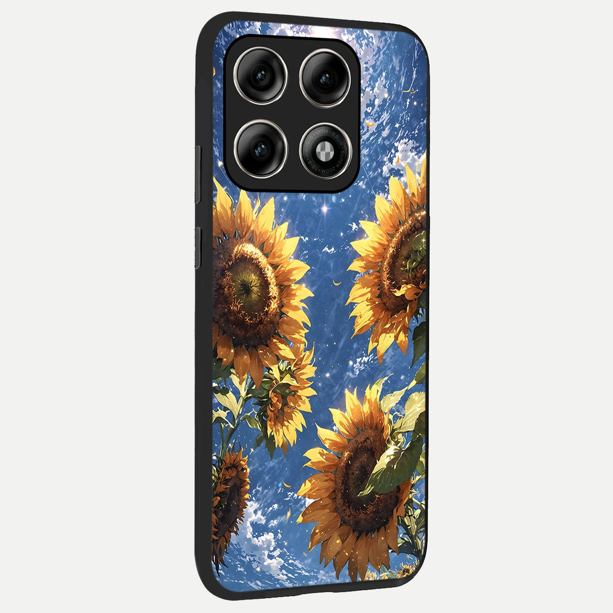 Heavenly Sunflower Rise back cover For Moto Edge 70 Pro slim fit glass case with vibrant aesthetic design