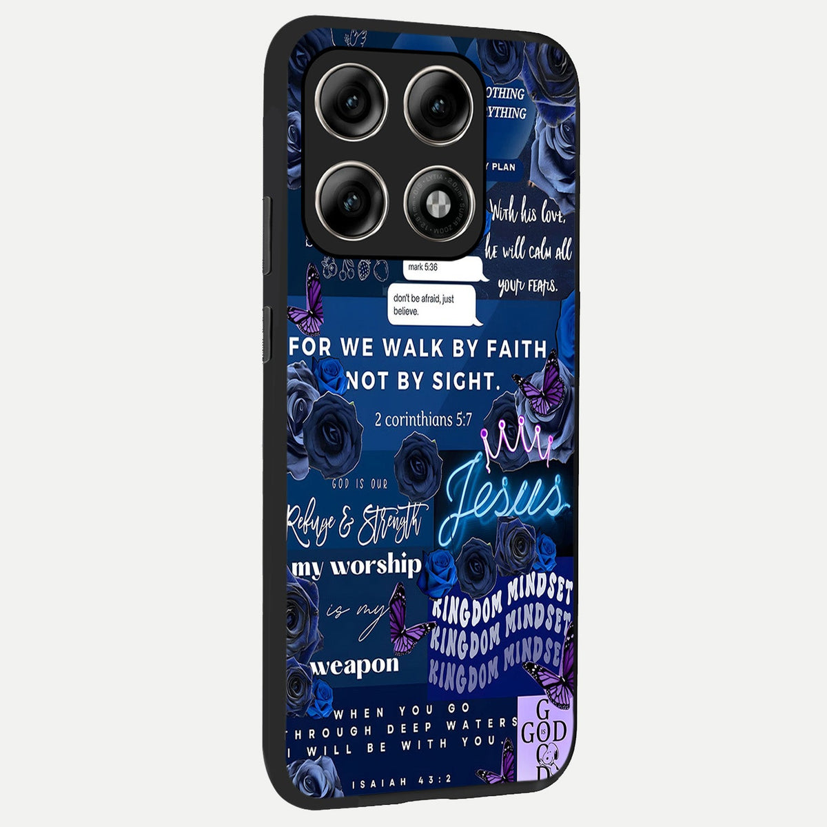Kingdom Faith Glow back cover For Moto Edge 70 Pro slim fit glass case with vibrant aesthetic design
