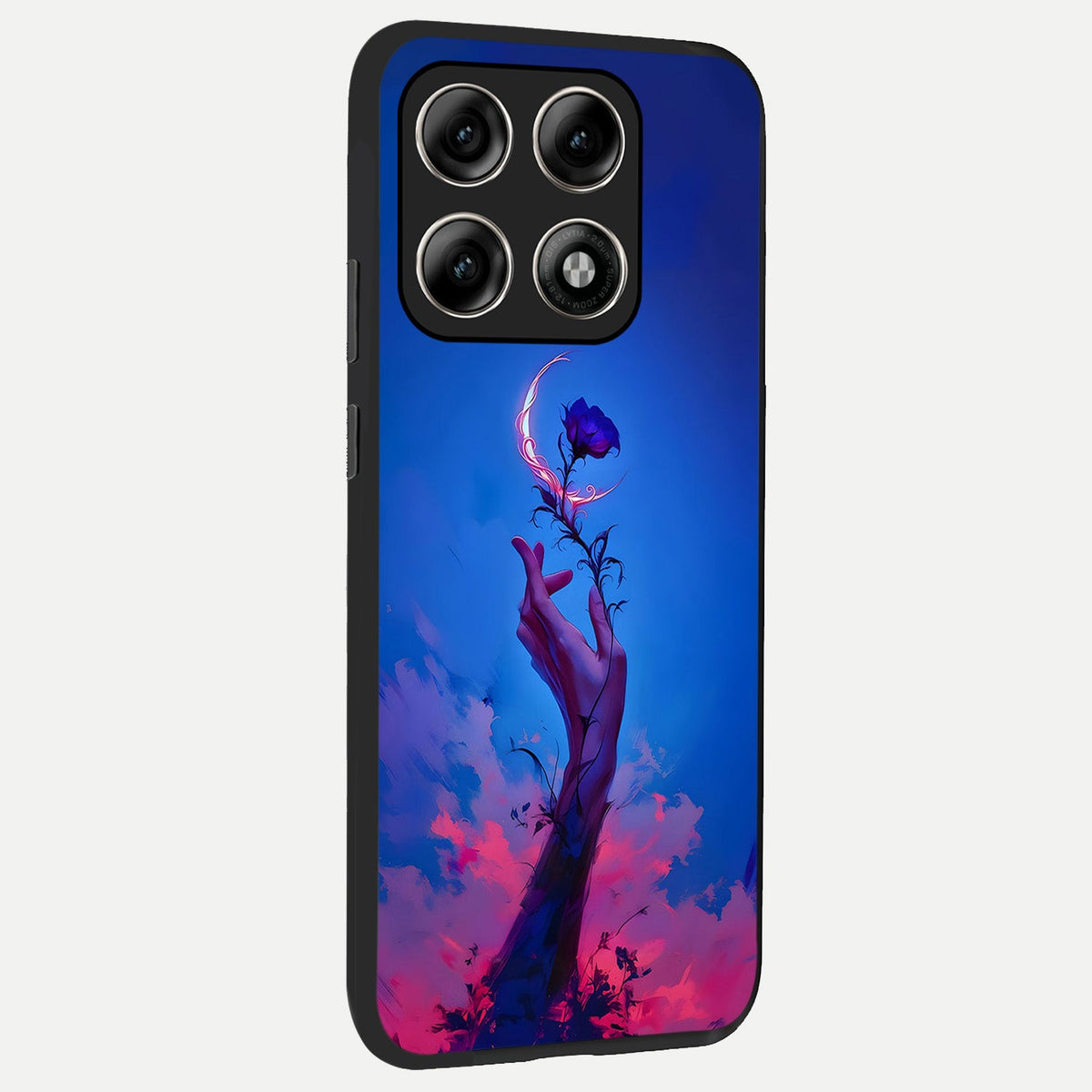 Mystic Hand back cover For Moto Edge 70 Pro slim fit glass case with vibrant aesthetic design