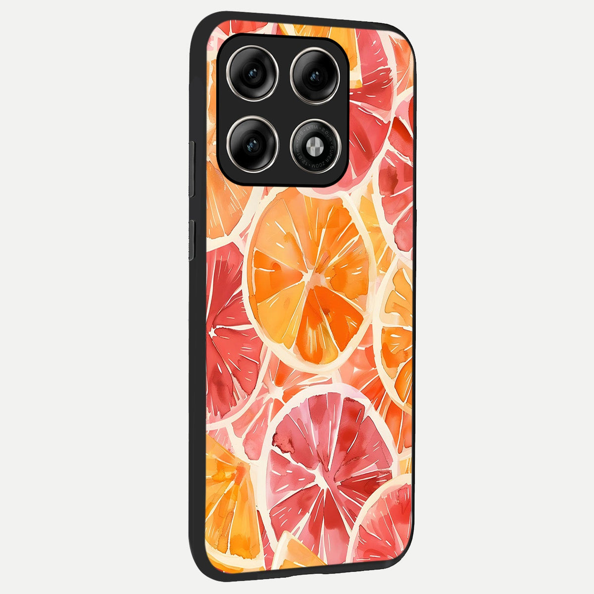 Orange Fruits Pattern back cover For Moto Edge 70 Pro slim fit glass case with vibrant aesthetic design