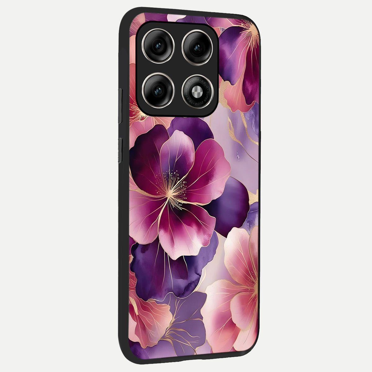 Pink Bouquet Florals back cover For Moto Edge 70 Pro slim fit glass case with vibrant aesthetic design