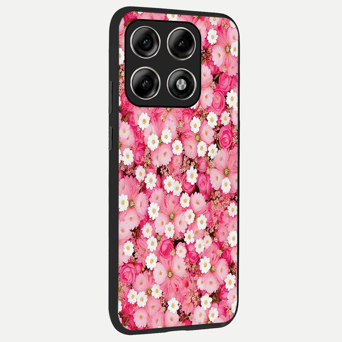 Pink Daisy Bliss back cover For Moto Edge 70 Pro slim fit glass case with vibrant aesthetic design