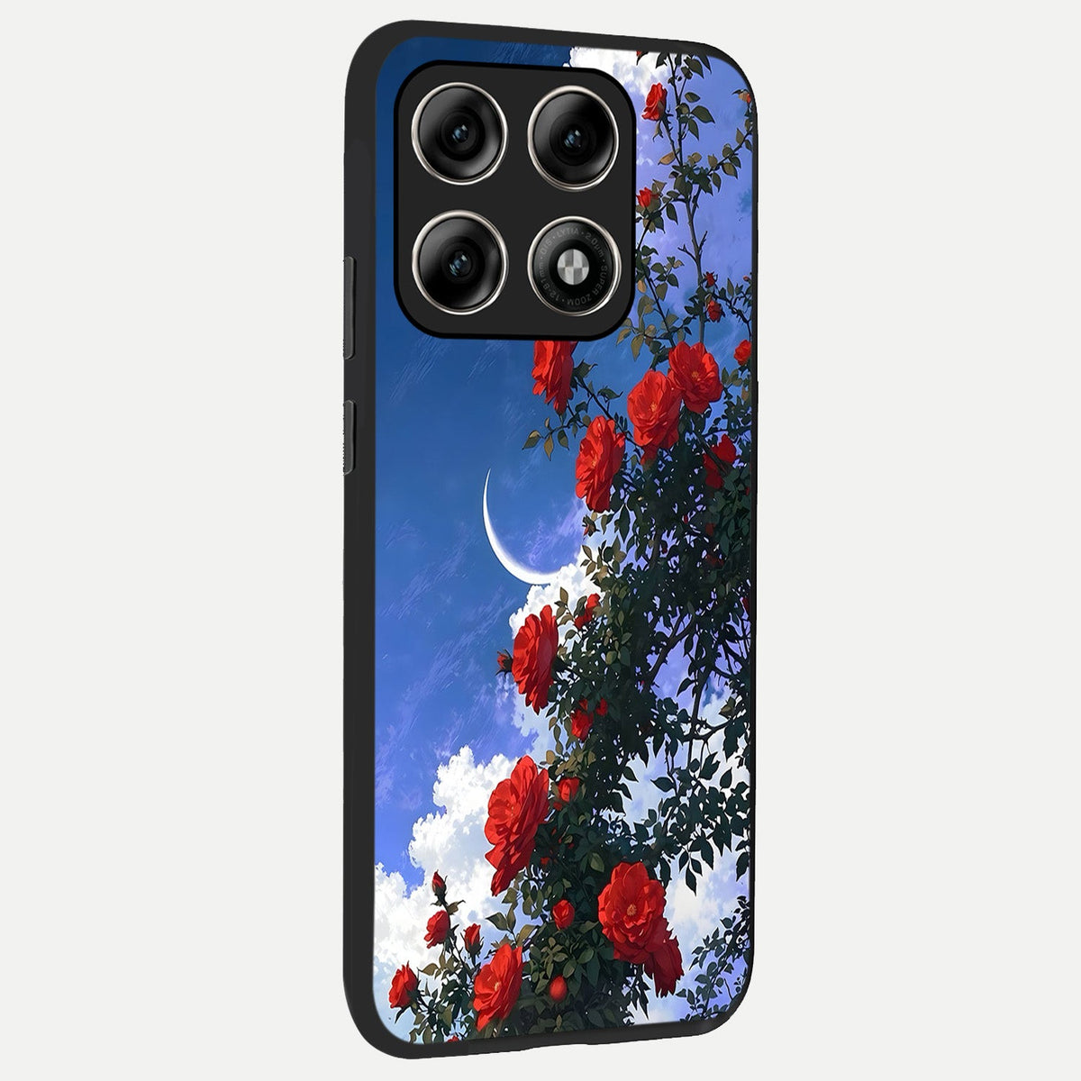 Rose Drift Flowers back cover For Moto Edge 70 Pro slim fit glass case with vibrant aesthetic design
