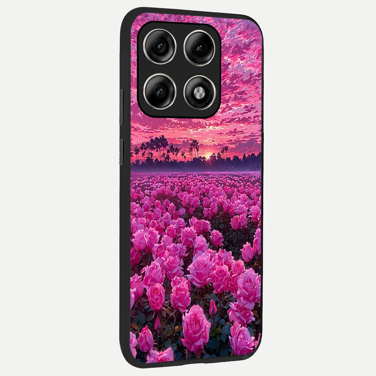 Rose Sunset Valley back cover For Moto Edge 70 Pro slim fit glass case with vibrant aesthetic design