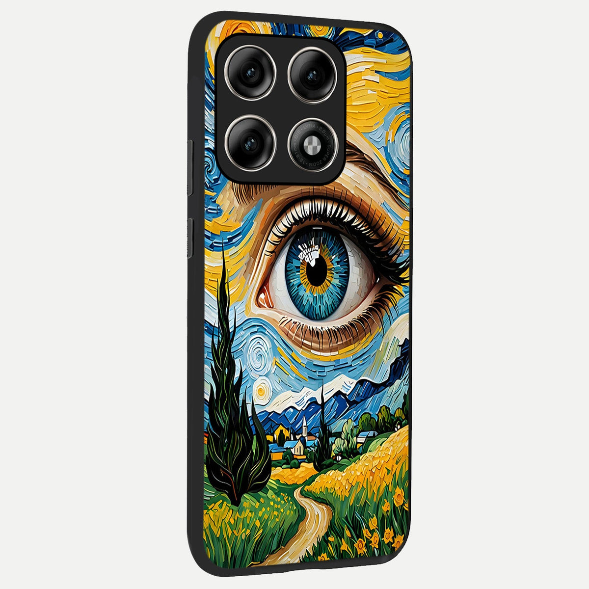 Van Gogh Eye back cover For Moto Edge 70 Pro slim fit glass case with vibrant aesthetic design