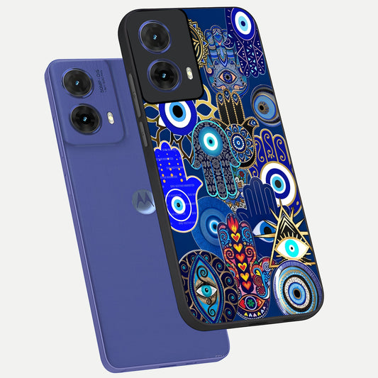 Mystic Palm Guard phone case For Moto G85 showing premium glass back cover with detailed artwork