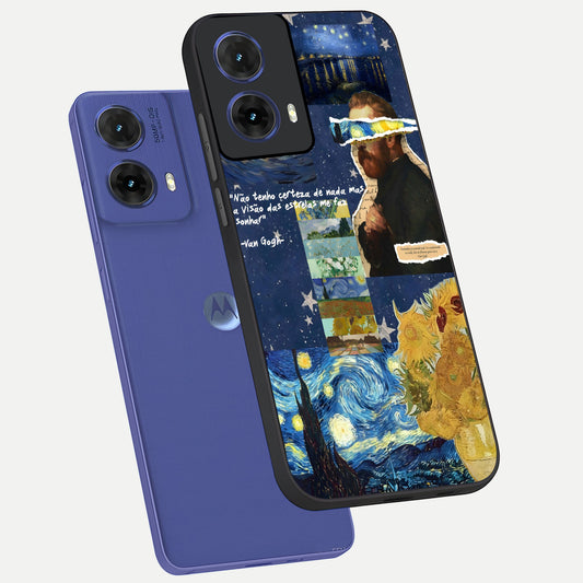 Starry Dream Vision phone case For Moto G85 showing premium glass back cover with detailed artwork