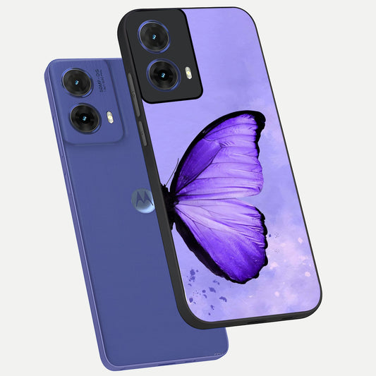 Violet Dream Wing phone case For Moto G85 showing premium glass back cover with detailed artwork