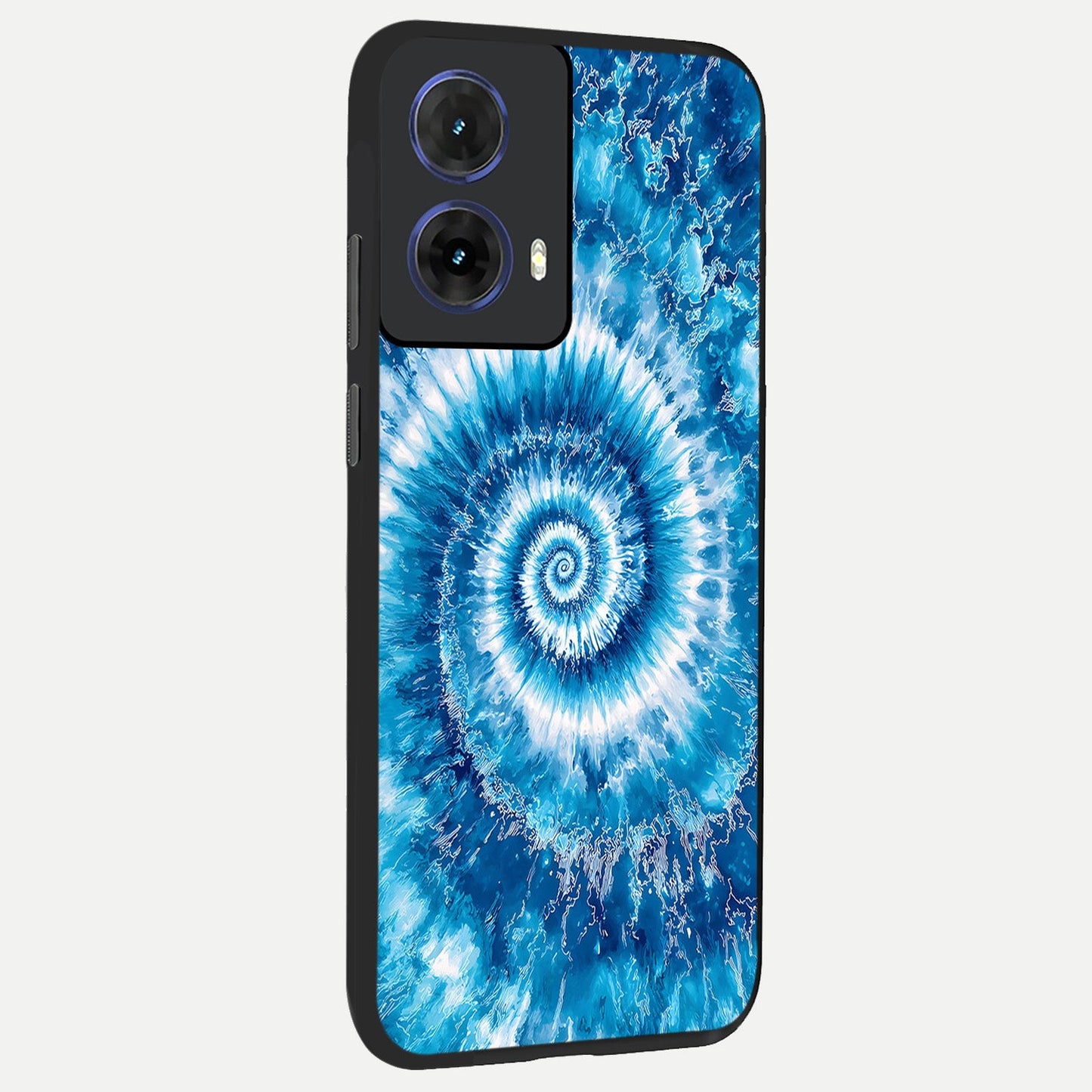 Blue Galaxy Wave back cover For Moto G85 slim fit glass case with vibrant aesthetic design