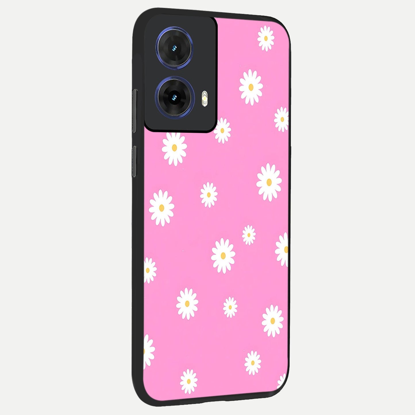 Bubblegum Daisy Pop back cover For Moto G85 slim fit glass case with vibrant aesthetic design