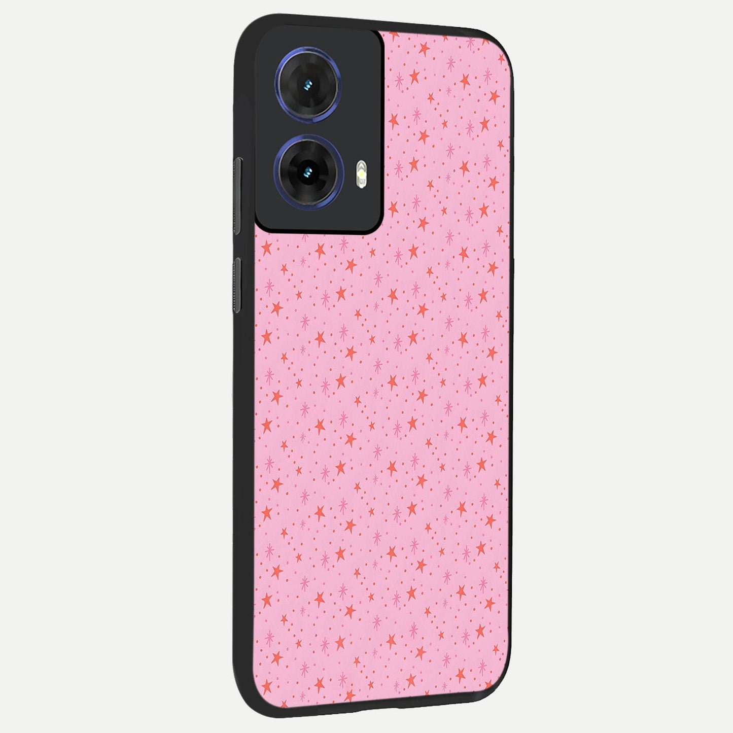 Cosmic Pink Sparkle back cover For Moto G85 slim fit glass case with vibrant aesthetic design