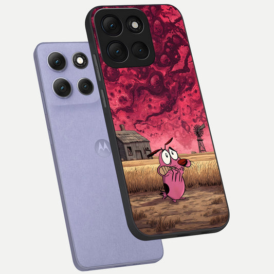 Courage Under Sky phone case For Moto G86 Power showing premium glass back cover with detailed artwork