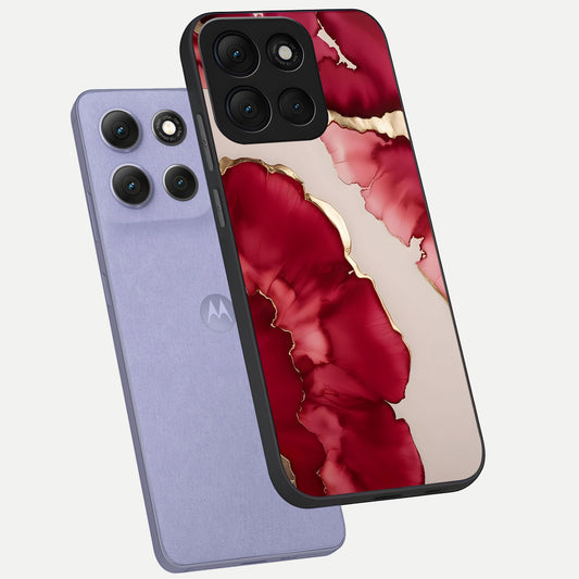 Pink And White Marble phone case For Moto G86 Power showing premium glass back cover with detailed artwork
