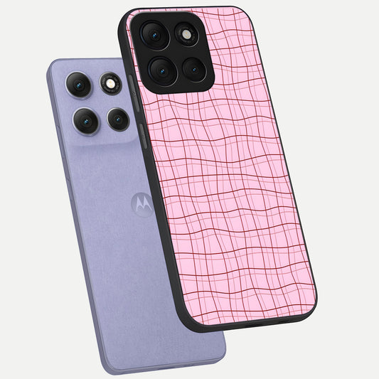 Soft Grid Bliss phone case For Moto G86 Power showing premium glass back cover with detailed artwork