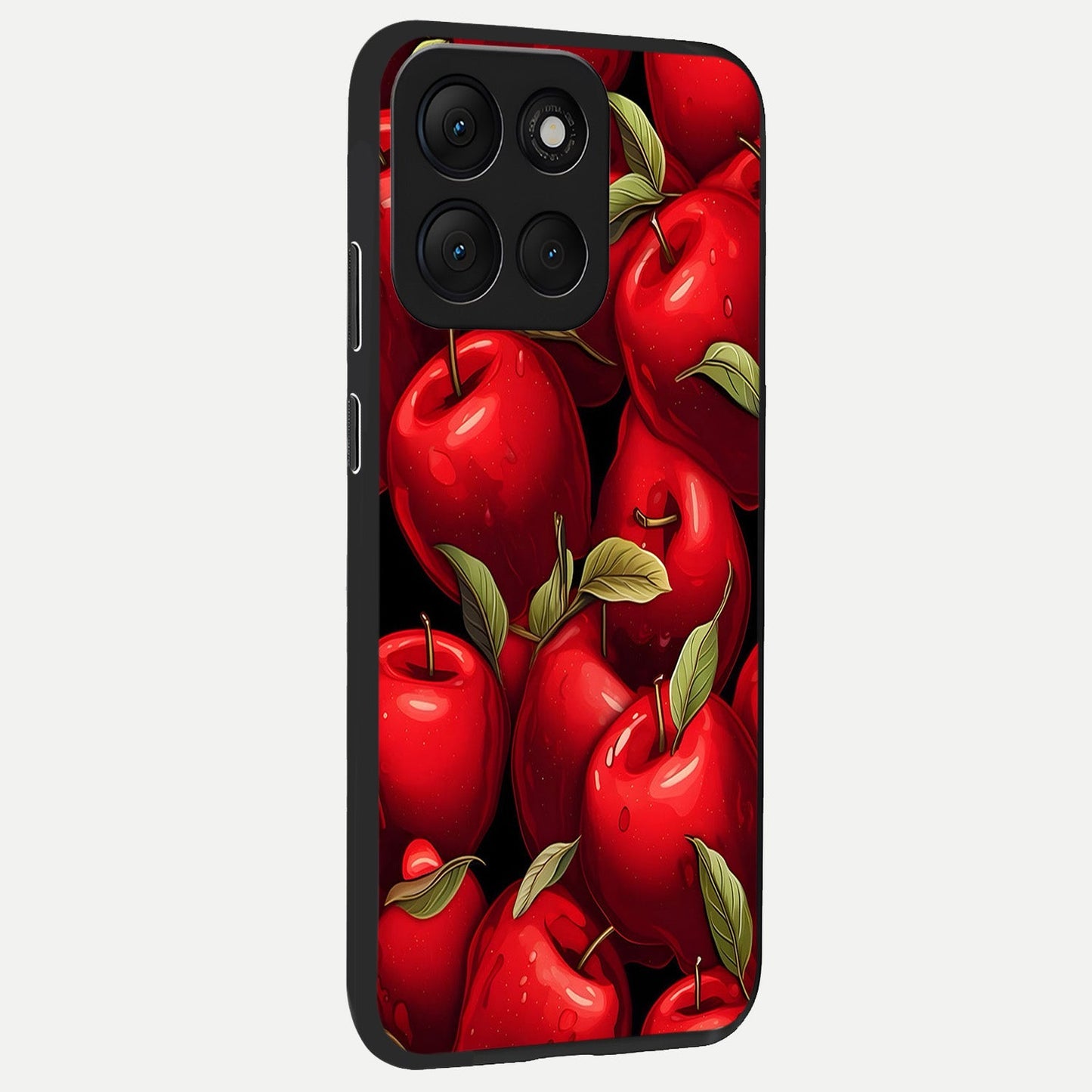 Apple Pattern back cover For Moto G86 Power slim fit glass case with vibrant aesthetic design