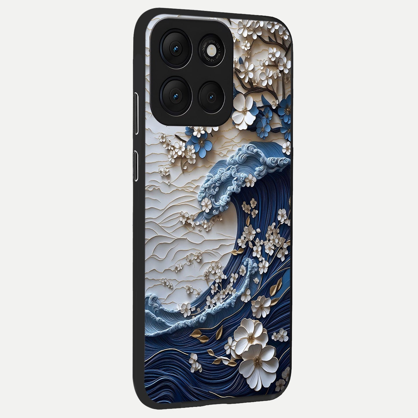 Blossom Wave Art back cover For Moto G86 Power slim fit glass case with vibrant aesthetic design