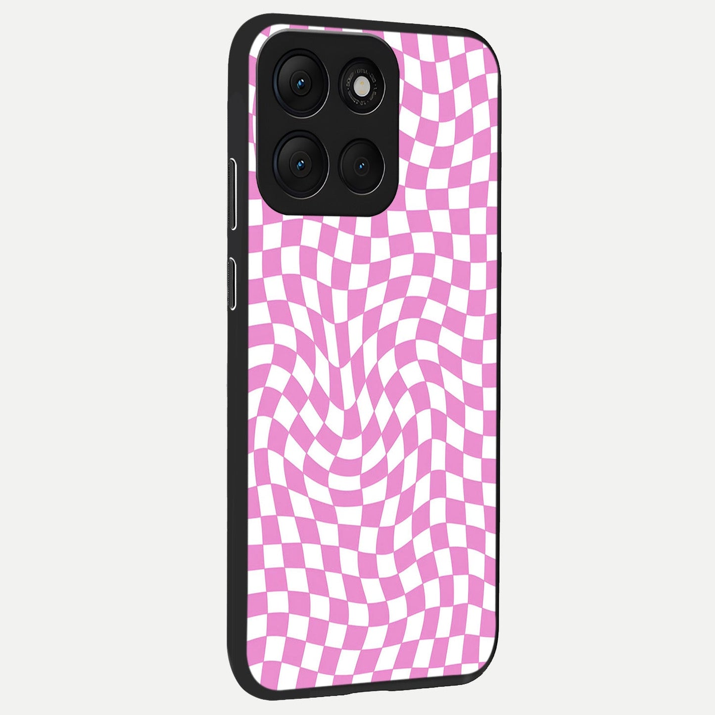 Bubblegum Check Wave back cover For Moto G86 Power slim fit glass case with vibrant aesthetic design