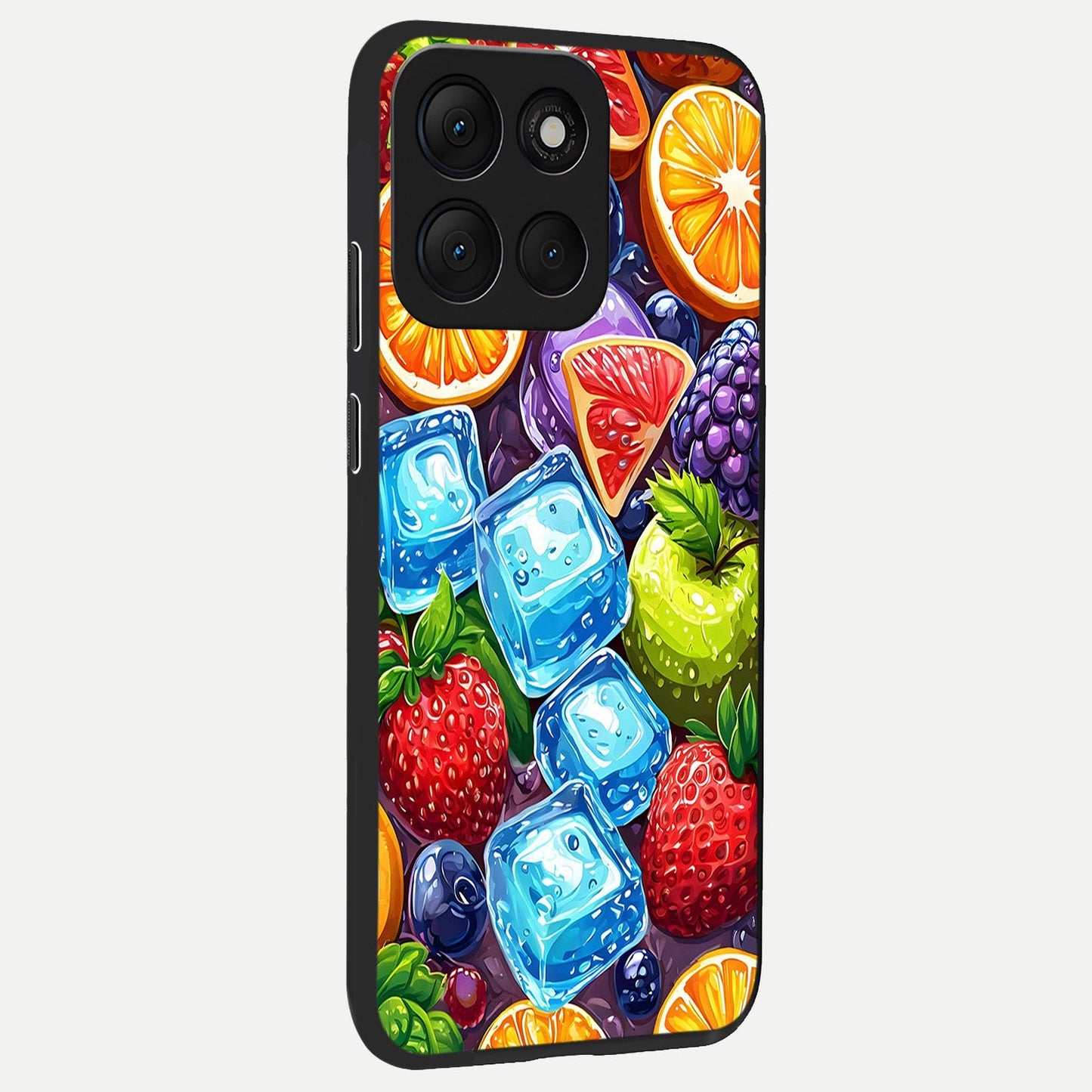 Colorful Fruits with Ice back cover For Moto G86 Power slim fit glass case with vibrant aesthetic design
