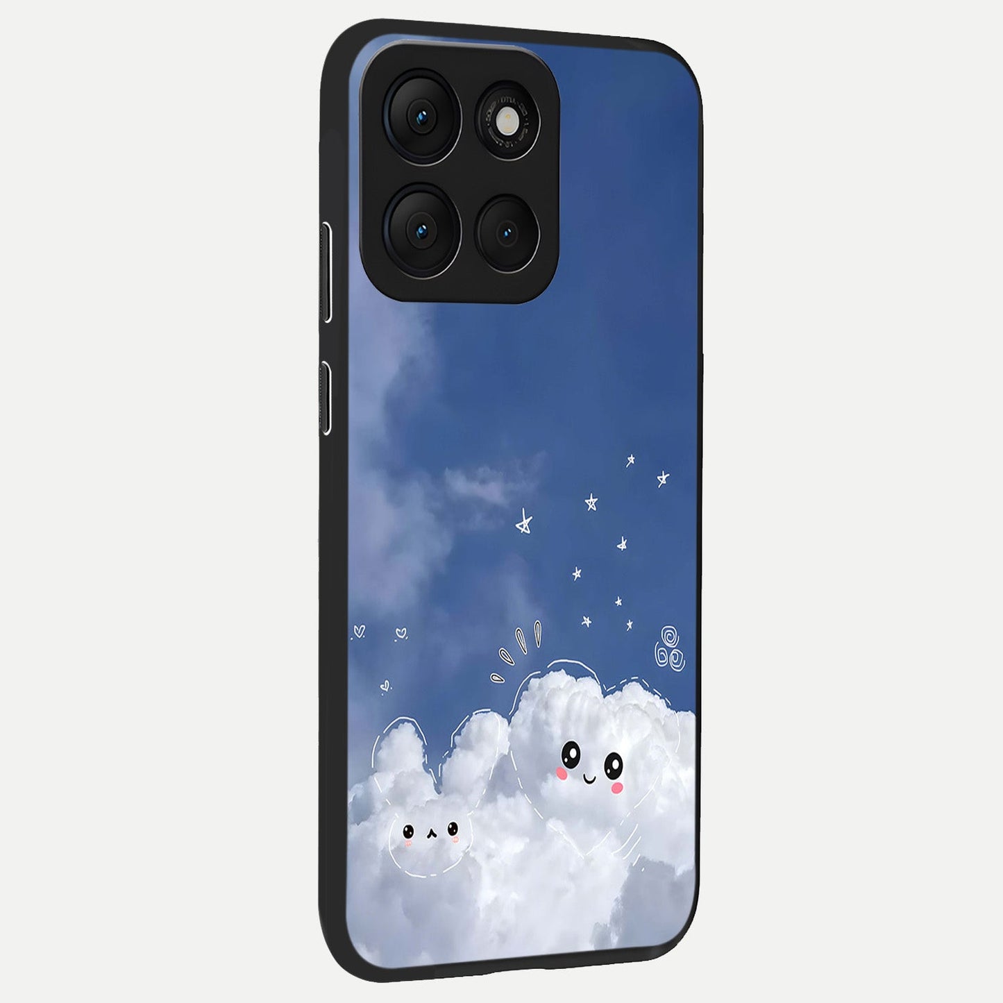 Cute Blossom Cloud back cover For Moto G86 Power slim fit glass case with vibrant aesthetic design