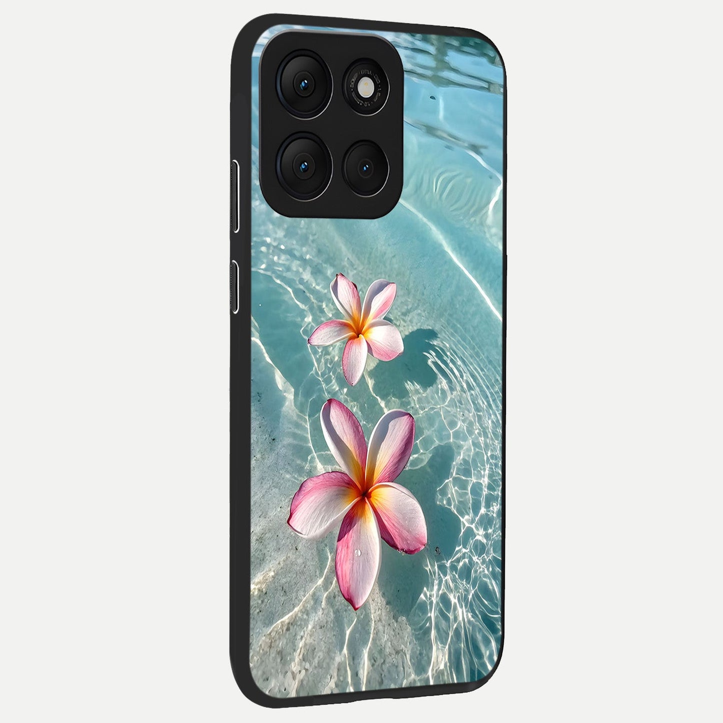 Floating Bloom Bliss back cover For Moto G86 Power slim fit glass case with vibrant aesthetic design