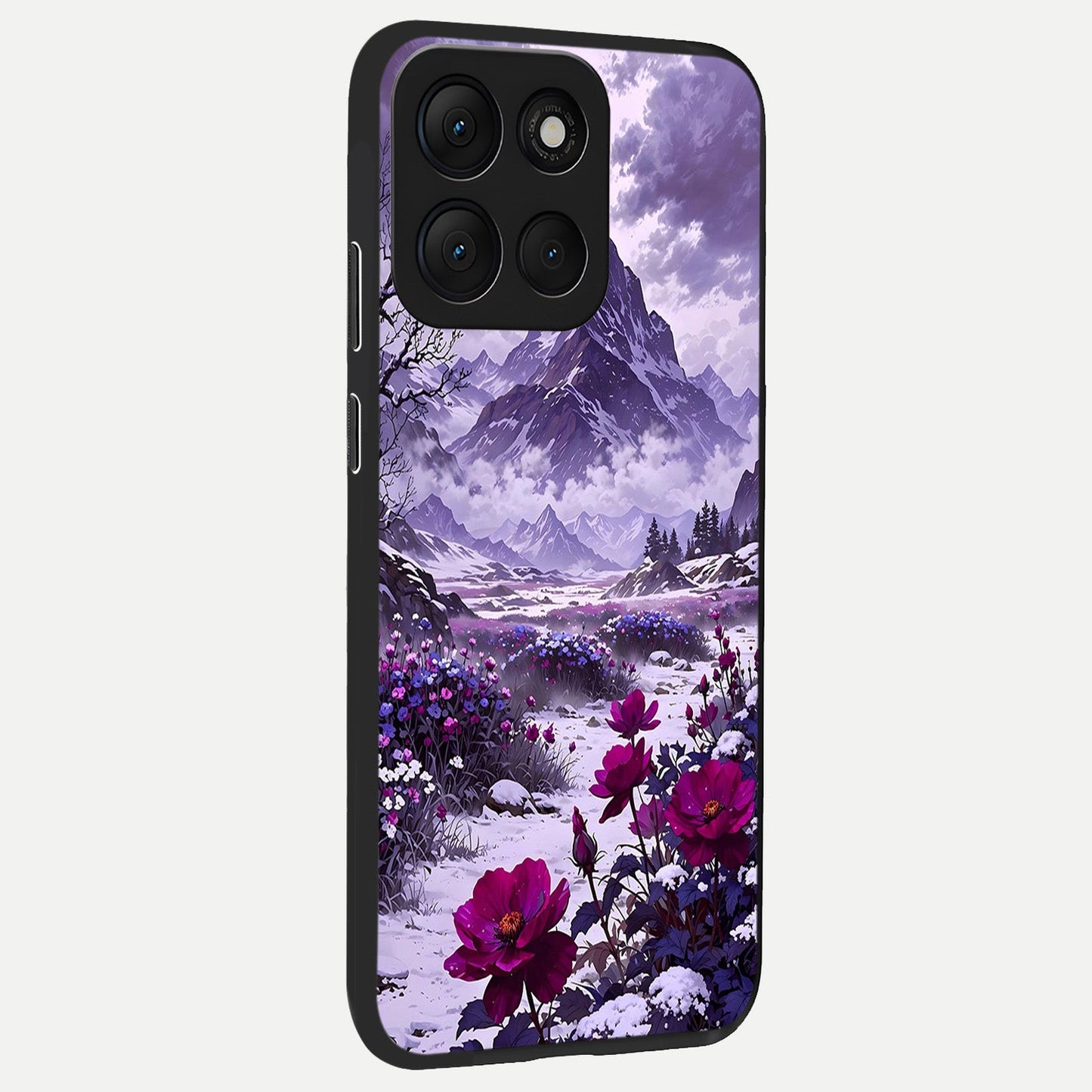 Flower Mountain View back cover For Moto G86 Power slim fit glass case with vibrant aesthetic design