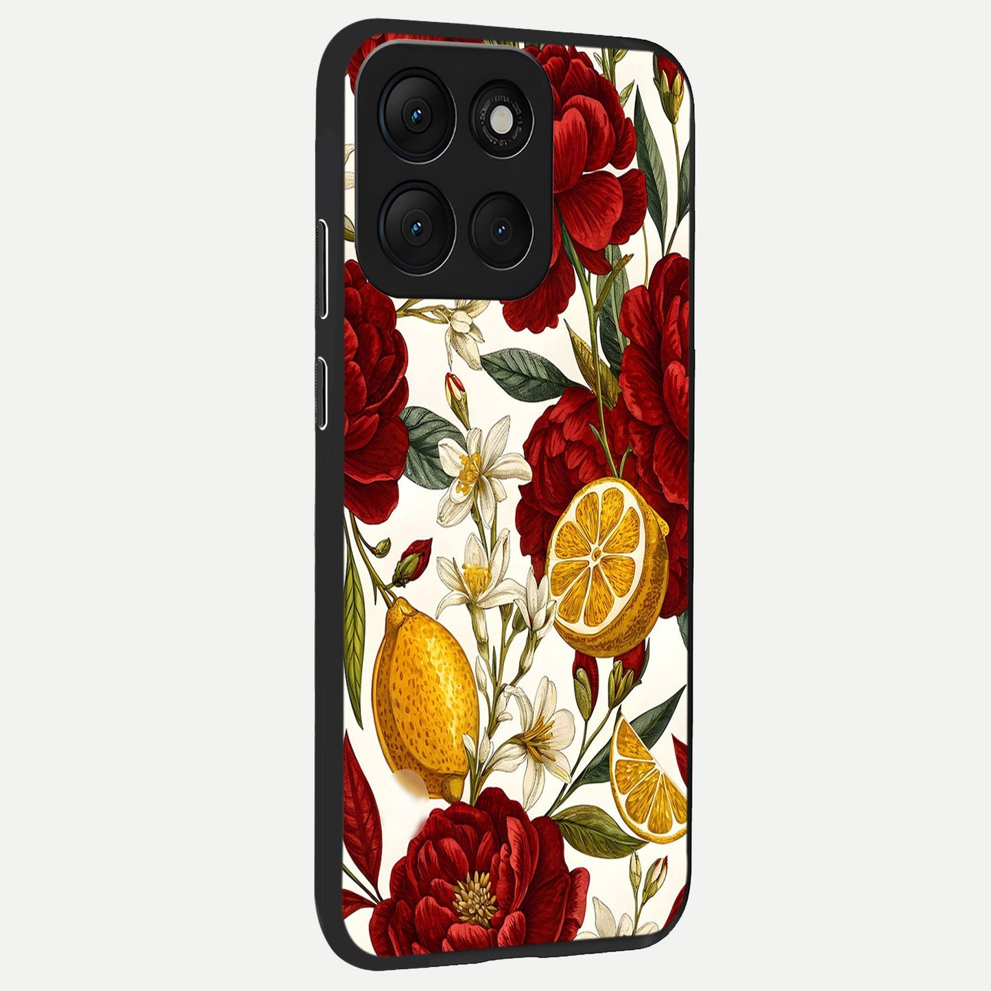 Lemon Rose Charm back cover For Moto G86 Power slim fit glass case with vibrant aesthetic design