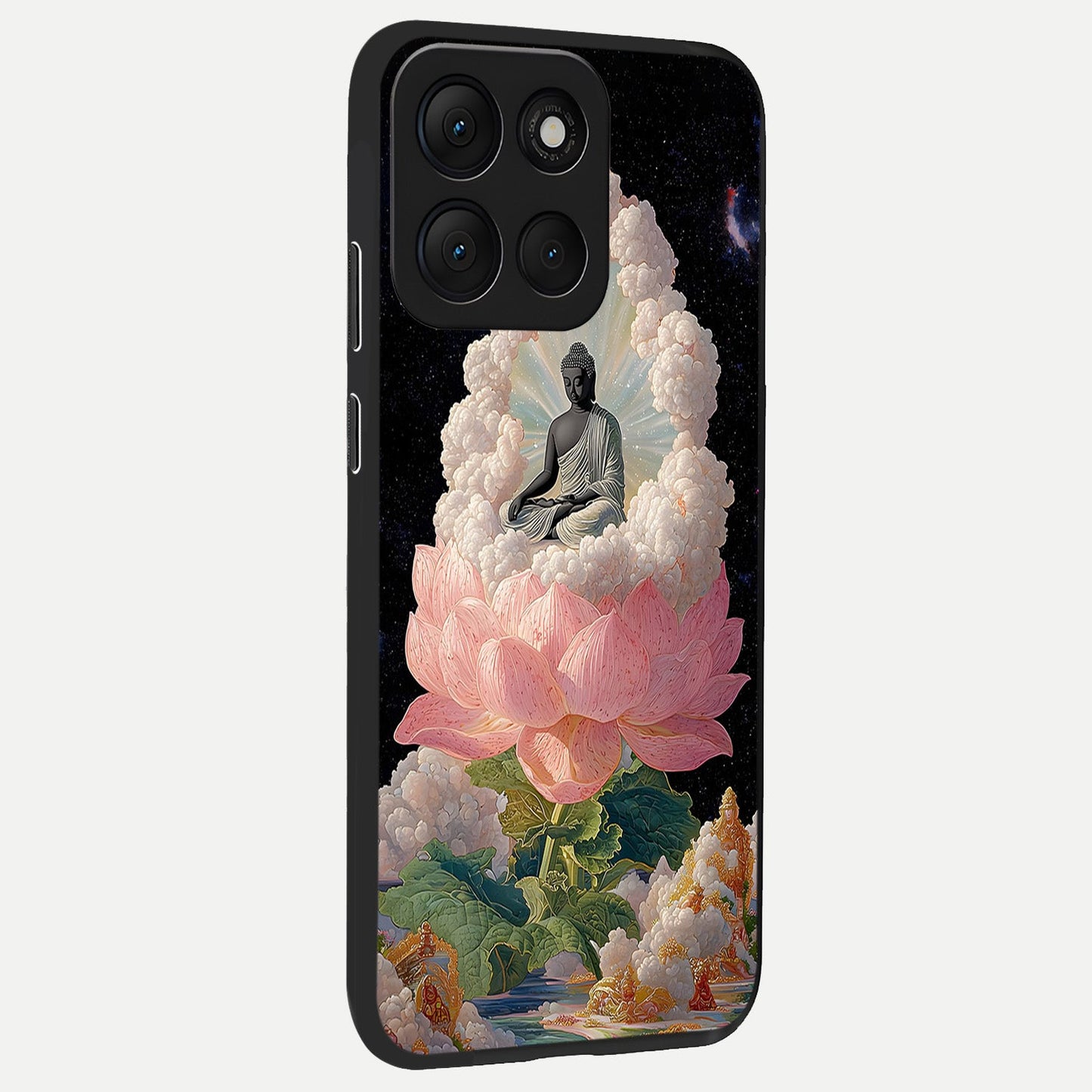 Lotus Divine Peace back cover For Moto G86 Power slim fit glass case with vibrant aesthetic design