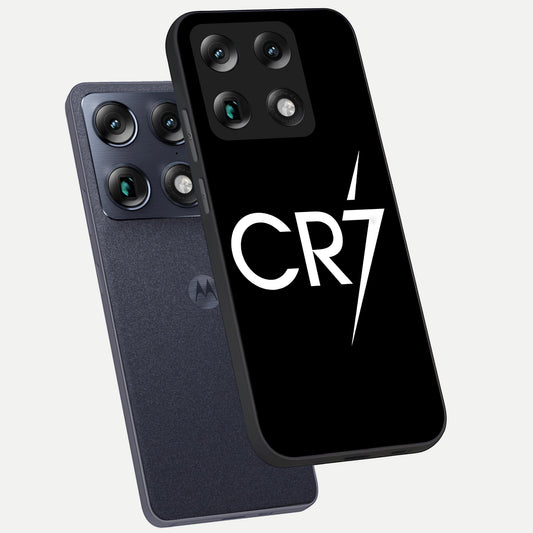 CR7 Elite Strike phone case For Moto Signature showing premium glass back cover with detailed artwork