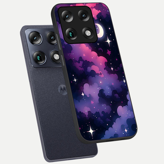 Celestial Moon Magic phone case For Moto Signature showing premium glass back cover with detailed artwork