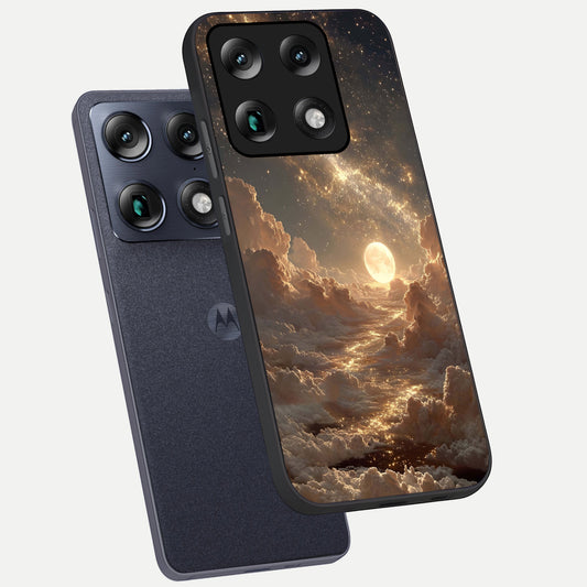 Golden Sky Dream phone case For Moto Signature showing premium glass back cover with detailed artwork