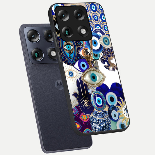 Mystic Charm Eye phone case For Moto Signature showing premium glass back cover with detailed artwork