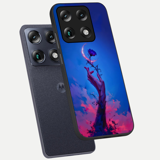 Mystic Hand phone case For Moto Signature showing premium glass back cover with detailed artwork
