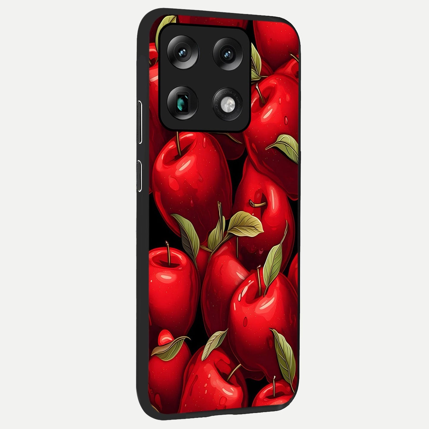 Apple Pattern back cover For Moto Signature slim fit glass case with vibrant aesthetic design