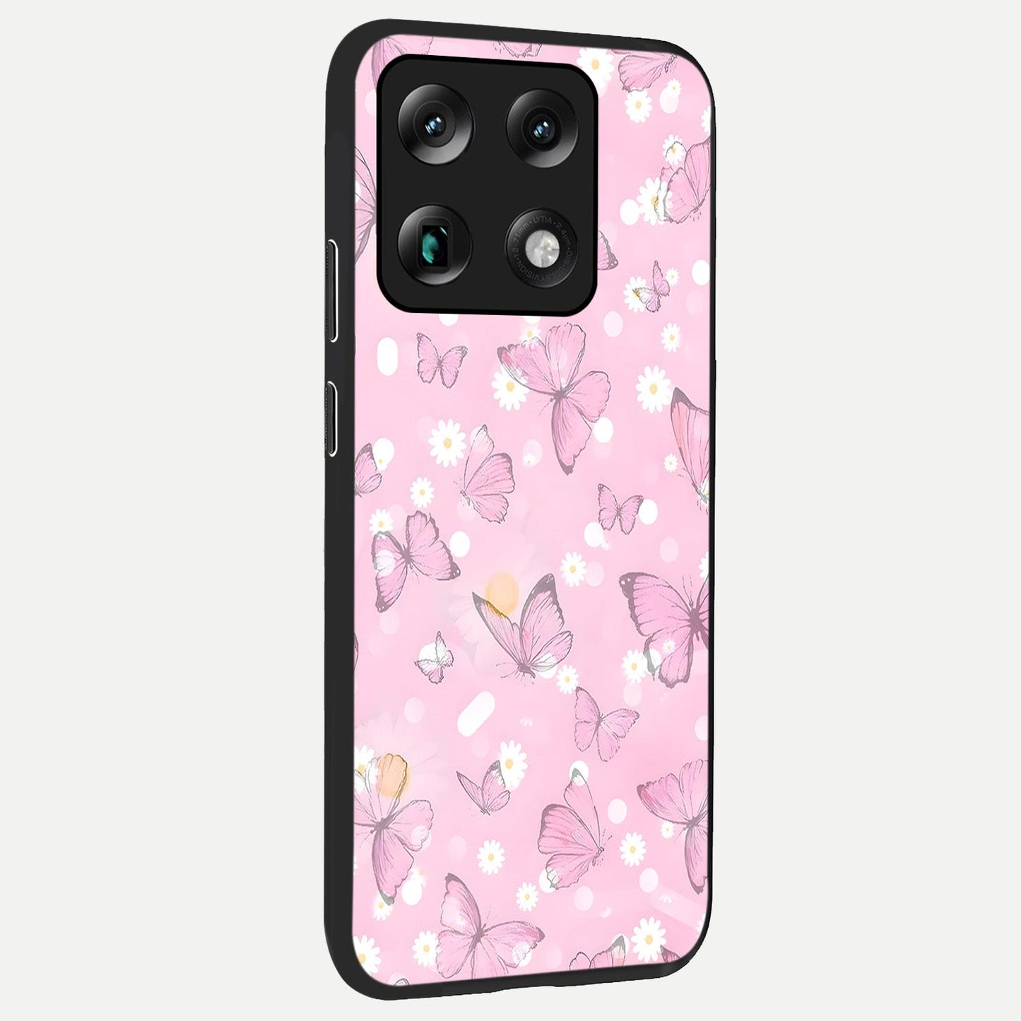 Blush Butterfly Garden back cover For Moto Signature slim fit glass case with vibrant aesthetic design