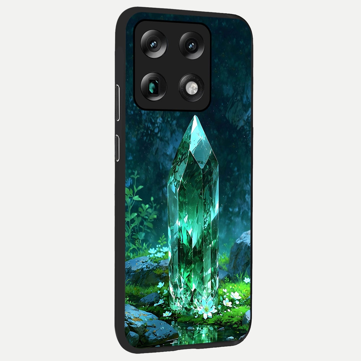Emerald Light Crystal back cover For Moto Signature slim fit glass case with vibrant aesthetic design